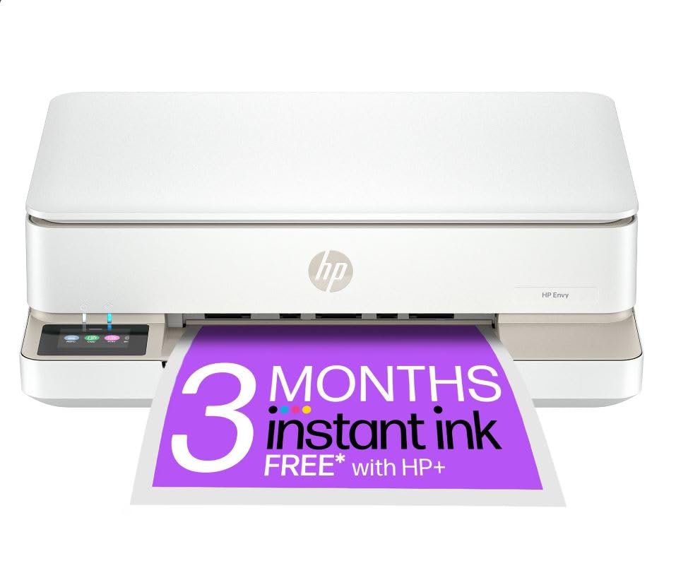 HP Envy 6120e All in One Printer | Perfect for Home | Colour | Wireless | Print, Scan & Copy | 3 Months of free Instant Ink | Easy Setup & Reliable Wi-Fi | White